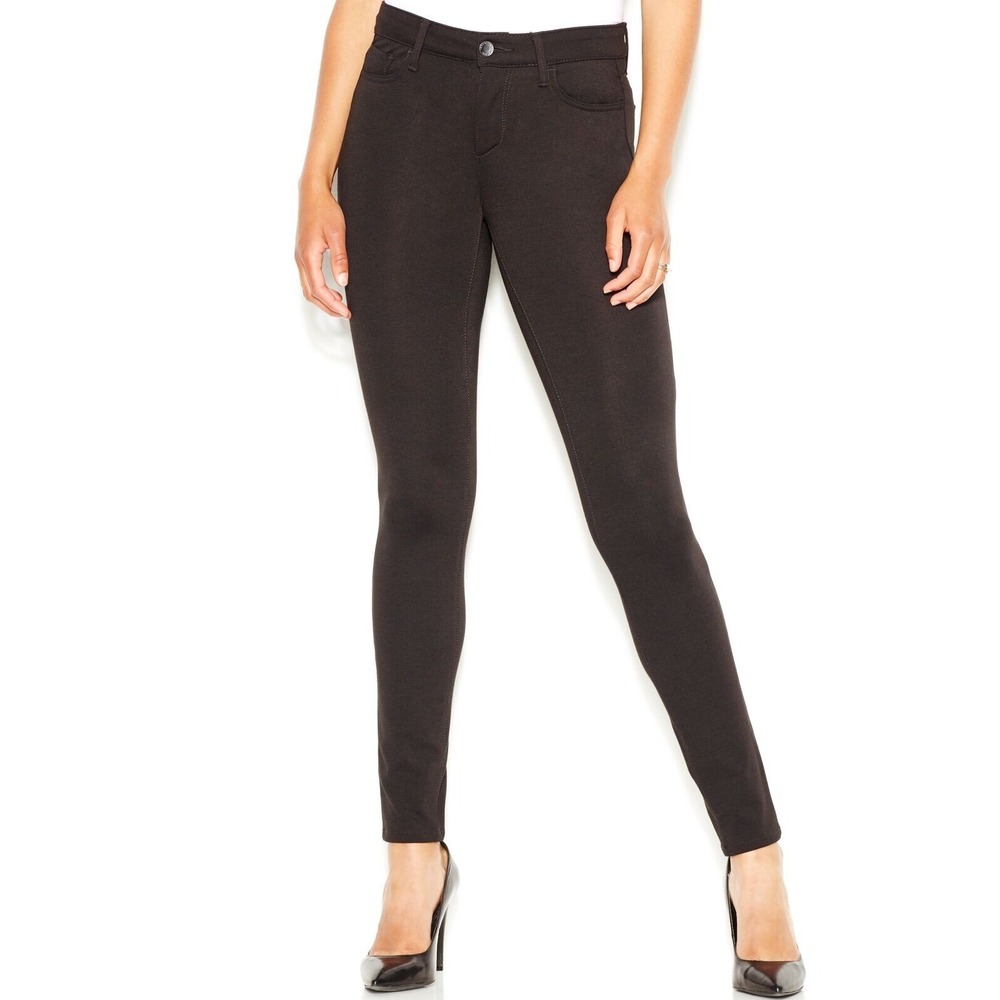 Rachel Roy Women's Ponte Pull-On Belt Loops Stretch Skinny Pants Black, Size 24